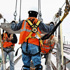 fall protection operator wearing harness