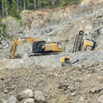 An excavator in Vancouver that rolled over. 